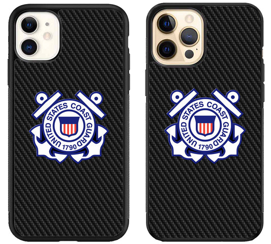 US Coast Guard Logo Carbon iPhone 12 | 12 Mini | 12 Pro | 12 Pro Max Case