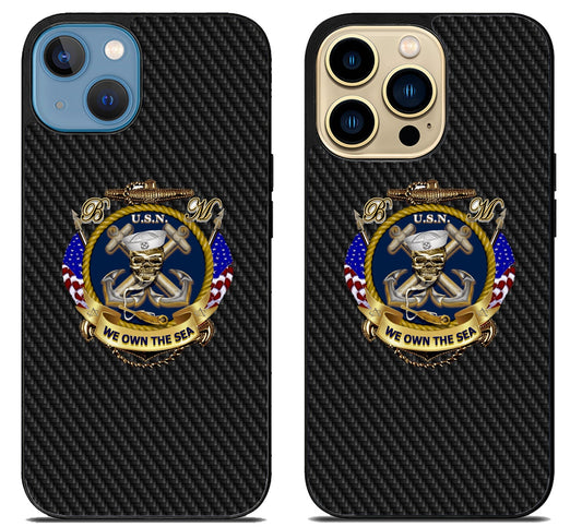 US Navy Military Carbon iPhone 14 | 14 Plus | 14 Pro | 14 Pro Max Case