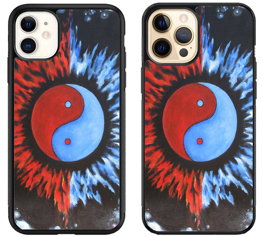 Yin Yang Sun And Moon Painted iPhone 12 | 12 Mini | 12 Pro | 12 Pro Max Case