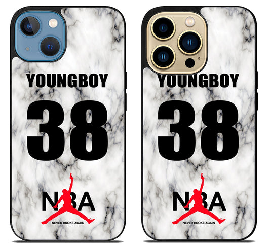 Youngboy NBA Logo Marble iPhone 14 | 14 Plus | 14 Pro | 14 Pro Max Case