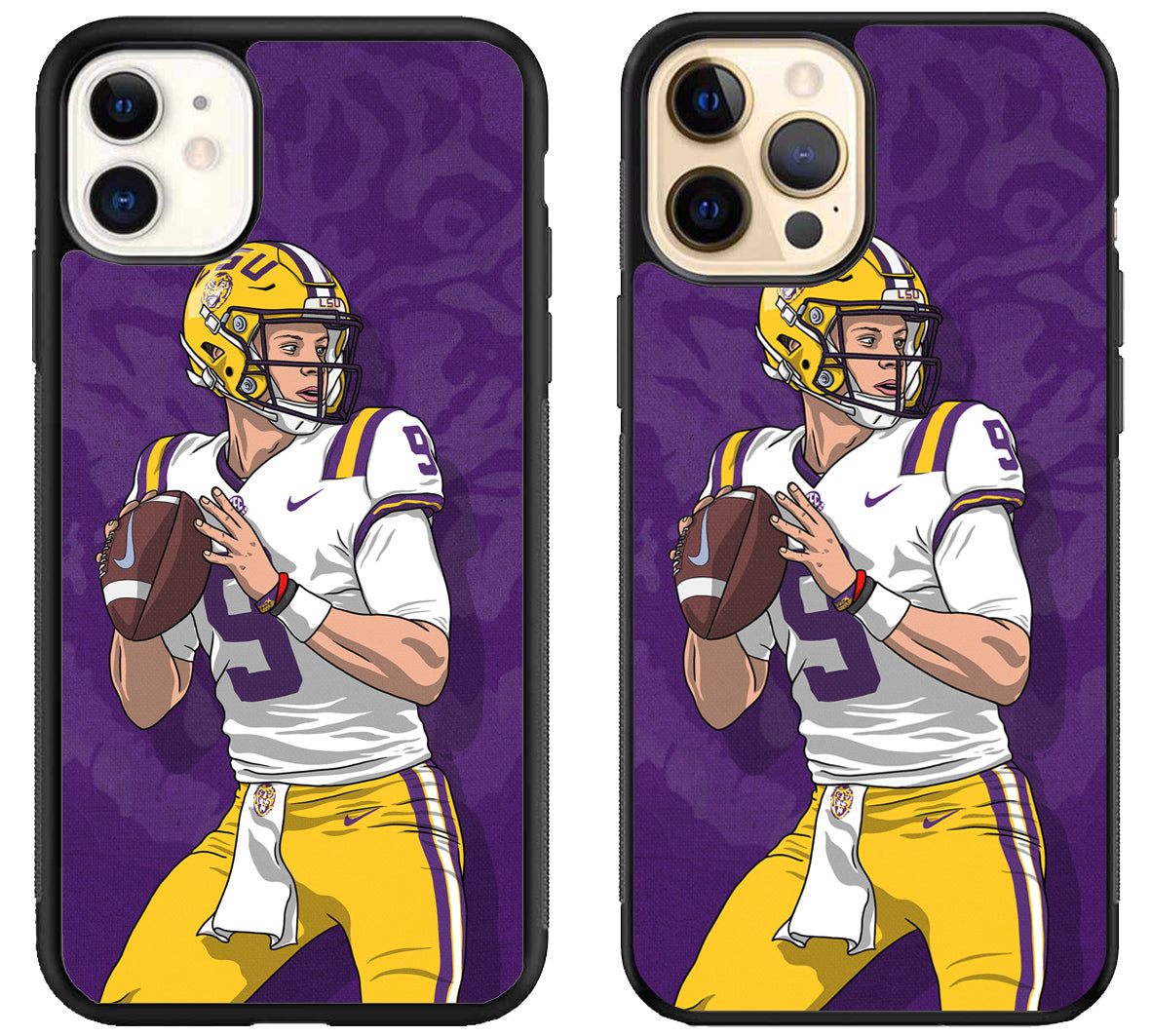 Joe burrow LSU Artwork iPhone 12 | 12 Mini | 12 Pro | 12 Pro Max Case